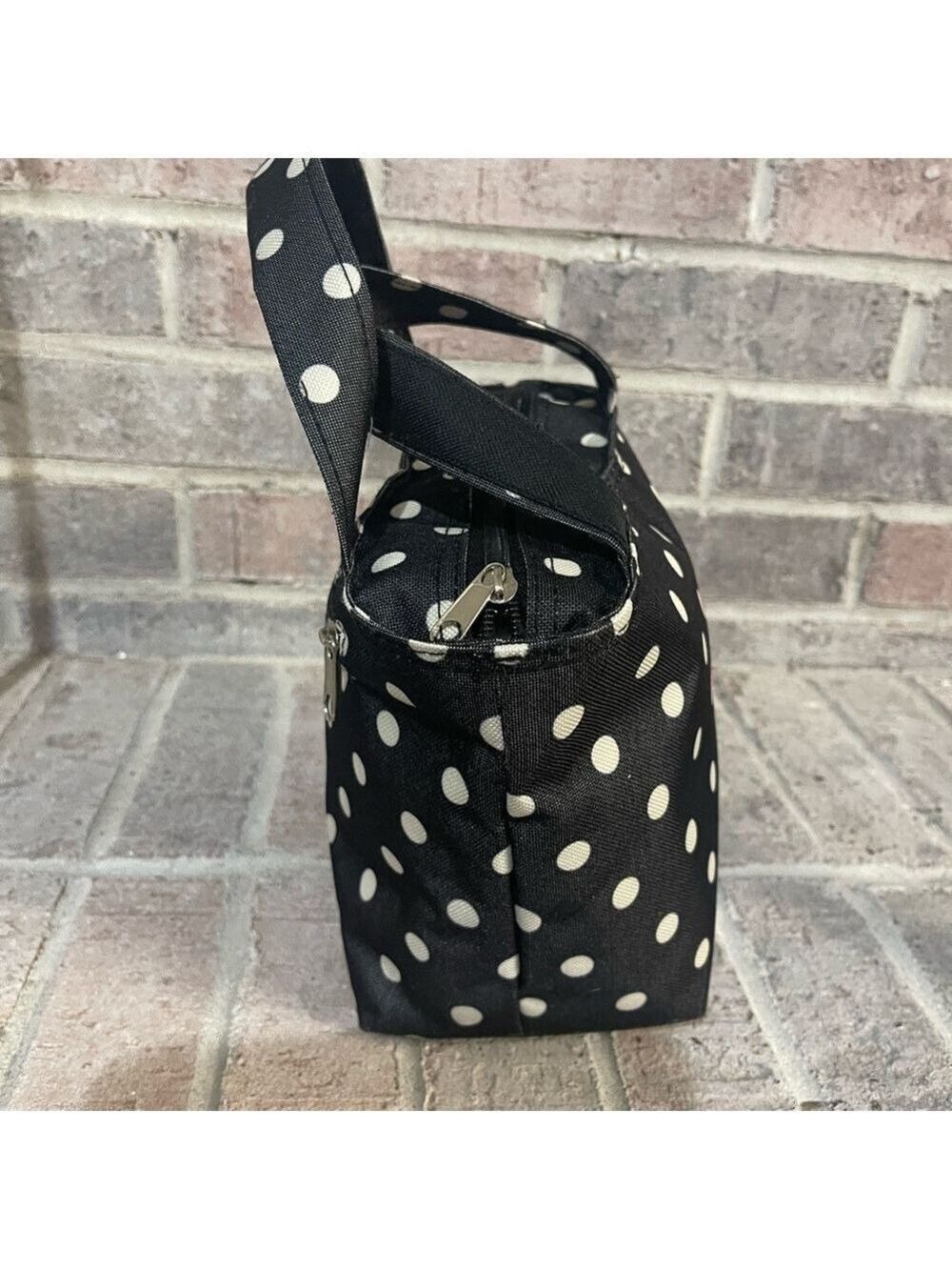 Polka Dot Tote Bag - Black and White - Picture 4 of 9